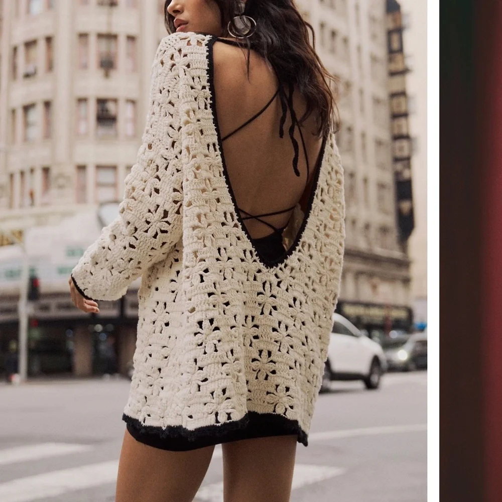 NWT Free People Rue Crochet Tunic, XS